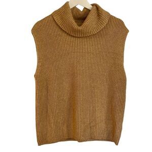 Rachel Zoe tan knit collared sweater vest large